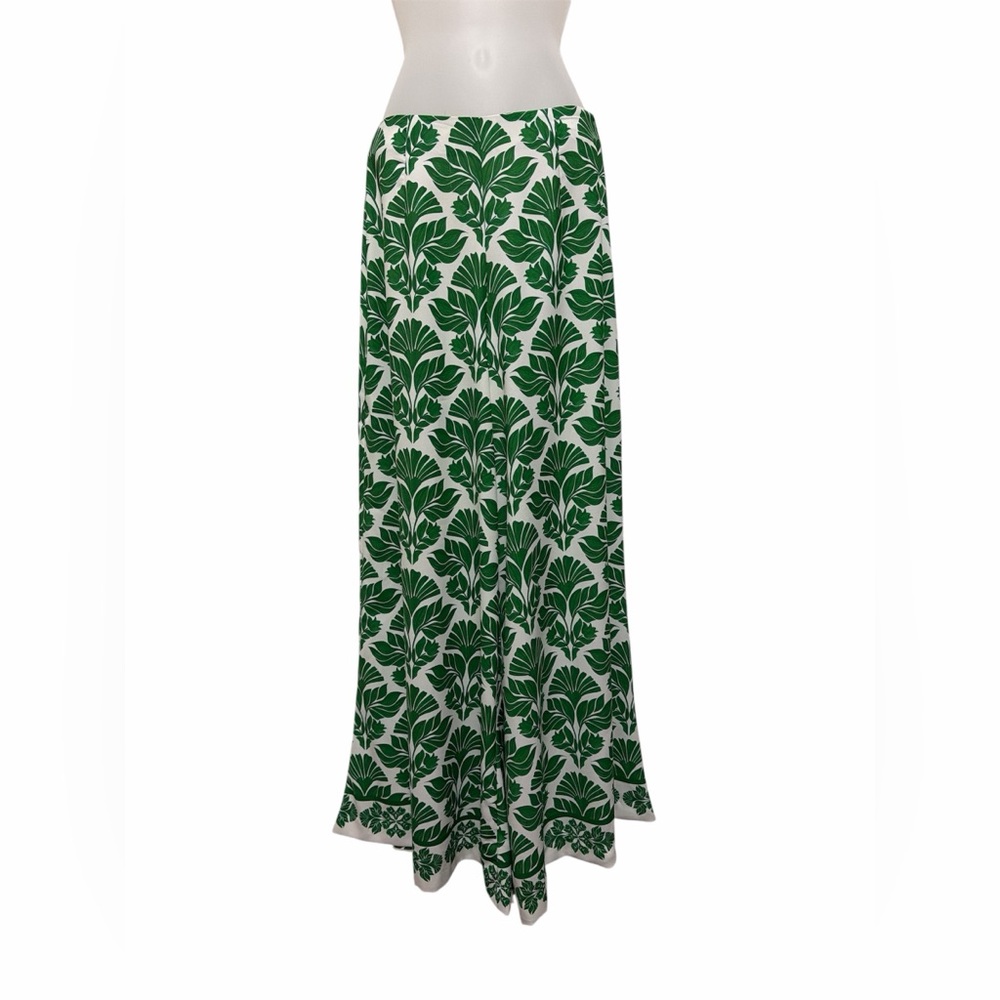 NWT Alex Marie Sz 4 Green Ginkgo Palazzo Wide Leg Pants Tropical Print